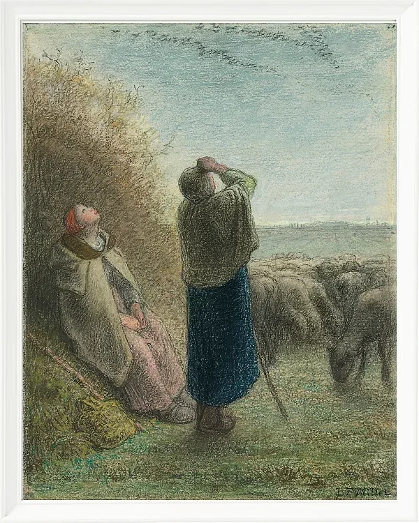 Jean-François Millet – Der Flug der Wildgänse 1862 | Giclée Kunstdruck gerahmt