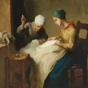 Jean-François Millet | Die jungen Näherinnen – 1860 | Gerahmter Kunstdruck | Realismus