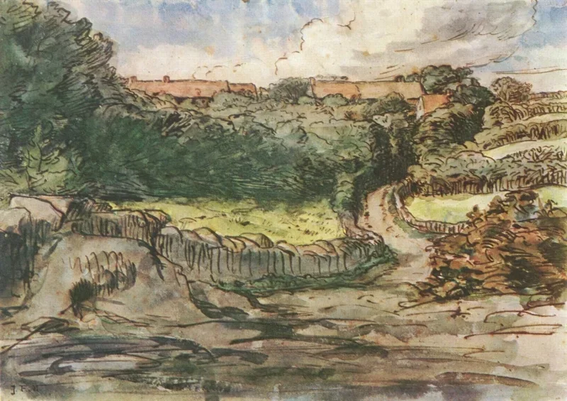 Jean-François Millet | Der Meierhof Cousin in Gréville - 1854 | Gerahmter Kunstdruck | Realismus