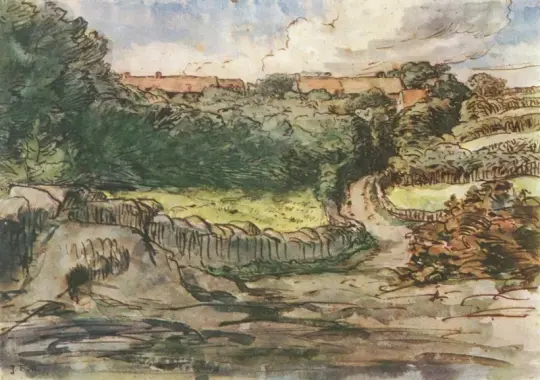 Jean-François Millet | Der Meierhof Cousin in Gréville - 1854 | Gerahmter Kunstdruck | Realismus