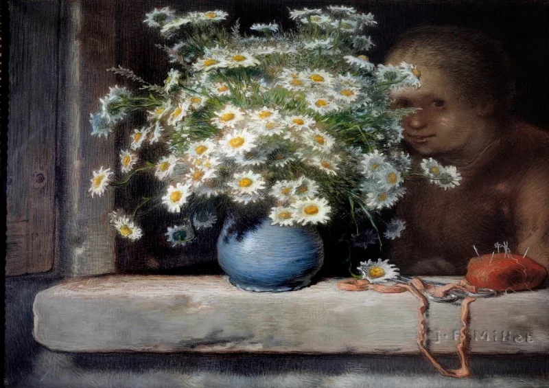 Jean-François Millet | Buketten af ​​margueritter – 1871 | Indrammet kunsttryk | Realisme
