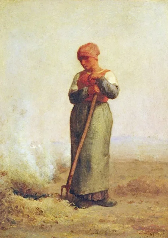 Jean-François Millet | Stubbrænderen - 1868 | Indrammet kunsttryk | Realisme