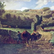 Jean-François Millet | Landsbyen Cousin nær Gréville – 1855 | Indrammet kunsttryk | Realisme