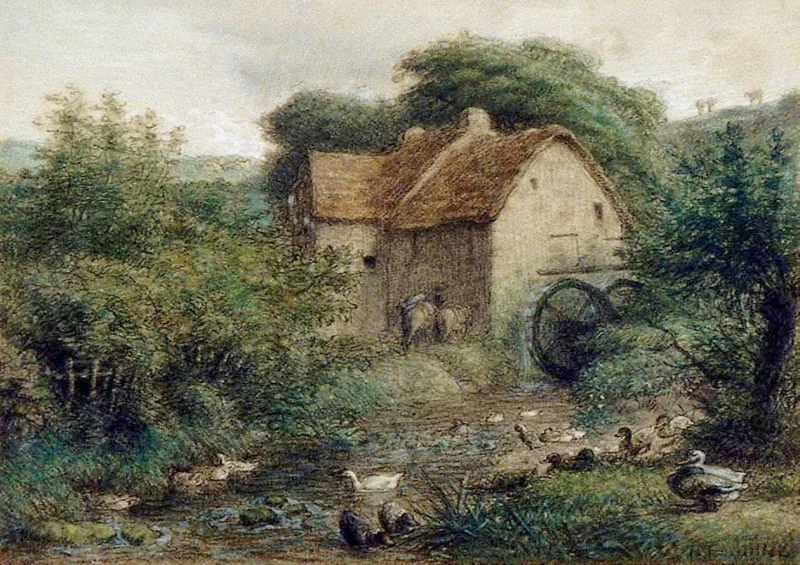 Jean-François Millet | Den gamle mølle – 1870 | Indrammet kunsttryk | Realisme