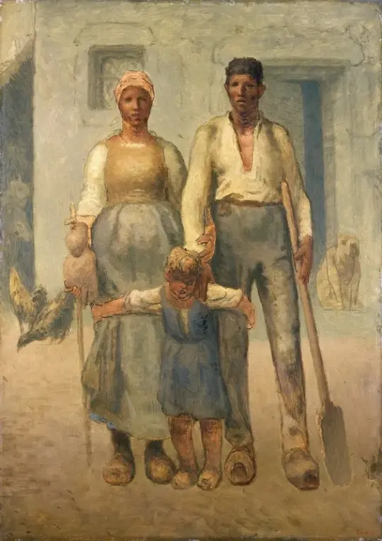 Jean-François Millet | Die Bauernfamilie - 1871 | Gerahmter Kunstdruck | Realismus