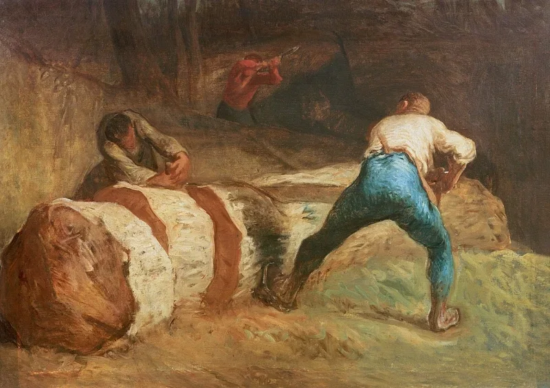 Jean-François Millet | Die Holzsäger - 1848 | Gerahmter Kunstdruck | Realismus