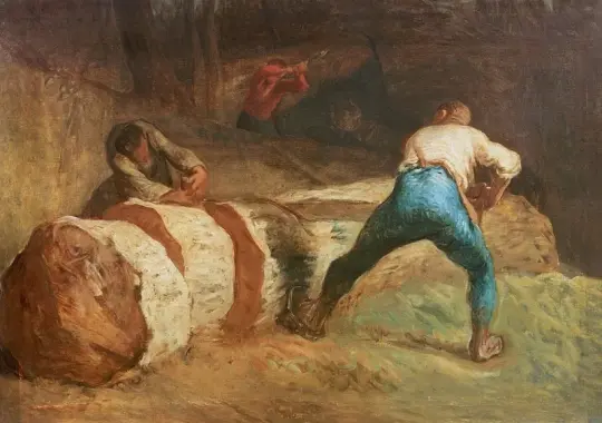 Jean-François Millet | Die Holzsäger - 1848 | Gerahmter Kunstdruck | Realismus