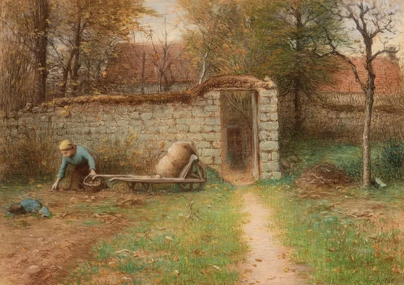 Jean-François Millet | Det gamle hjem i Barbizon – 1885 | Indrammet kunsttryk | Realisme