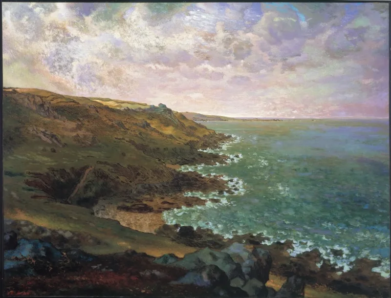 Jean-François Millet – Die Klippen von Gréville 1871 | Giclée Kunstdruck gerahmt