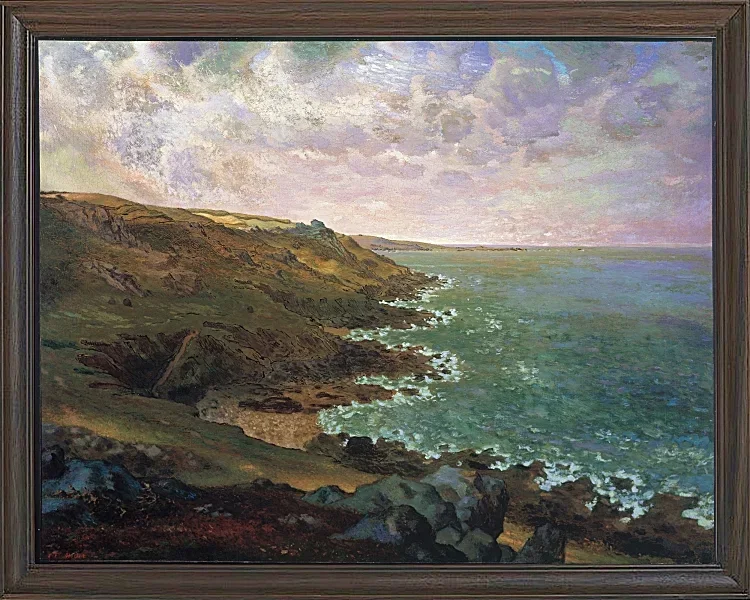 Jean-François Millet – Die Klippen von Gréville 1871 | Giclée Kunstdruck gerahmt