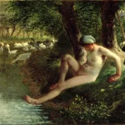 Jean-François Millet | Badersken – 1863 | Indrammet kunsttryk | Realisme