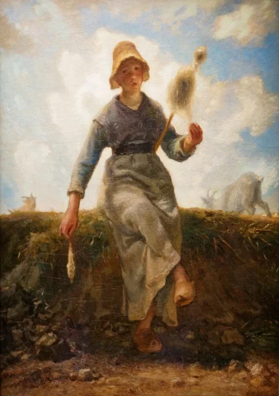 Jean-François Millet | Ziegenhirtin aus der Auvergne - 1868 | Gerahmter Kunstdruck | Realismus