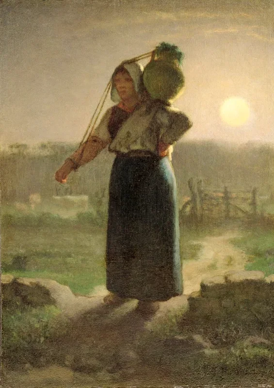 Jean-François Millet | Eine Milchmagd - 1853 | Gerahmter Kunstdruck | Realismus