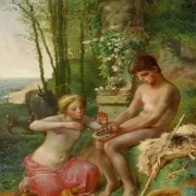 Jean-François Millet | Dafnis og Chloe – 1865 | Indrammet kunsttryk | Realisme