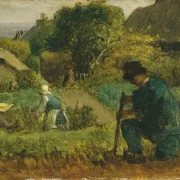 Jean-François Millet | Havescene - 1854 | Indrammet kunsttryk | Realisme