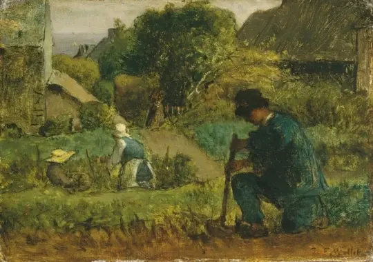 Jean-François Millet | Havescene - 1854 | Indrammet kunsttryk | Realisme