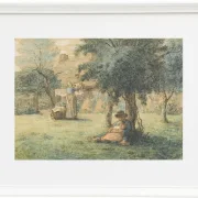 Jean-François Millet – Frau hängt ihre Wäsche auf 1853 | Giclée Kunstdruck gerahmt