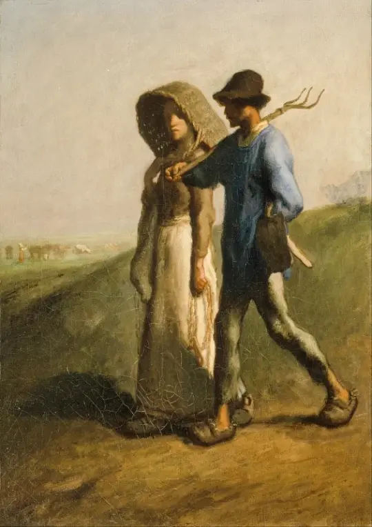 Jean-François Millet | På vej til arbejde – 1854 | Indrammet kunsttryk | Realisme