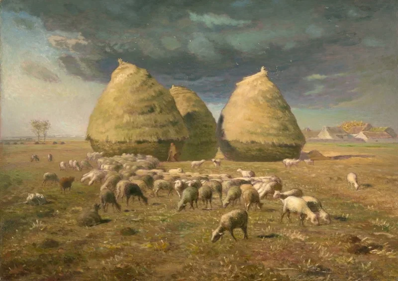 Jean-François Millet | Heuhaufen, Herbst – 1874 | Gerahmter Kunstdruck | Realismus