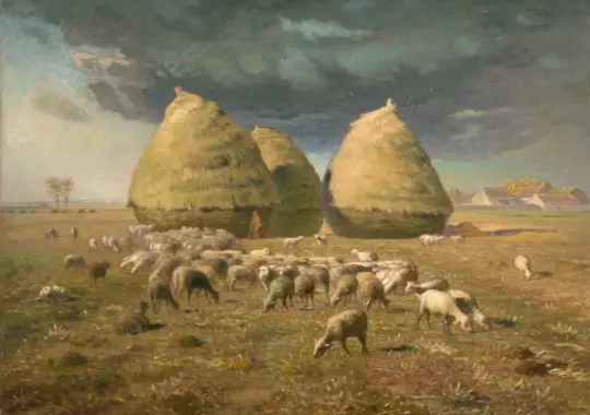 Jean-François Millet | Høstak, efterår - 1874 | Indrammet kunsttryk | Realisme