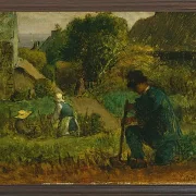 Jean-François Millet – Gartenszene 1854 | Giclée Kunstdruck gerahmt