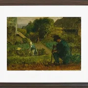 Jean-François Millet – Gartenszene 1854 | Giclée Kunstdruck gerahmt