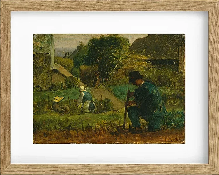 Jean-François Millet – Gartenszene 1854 | Giclée Kunstdruck gerahmt