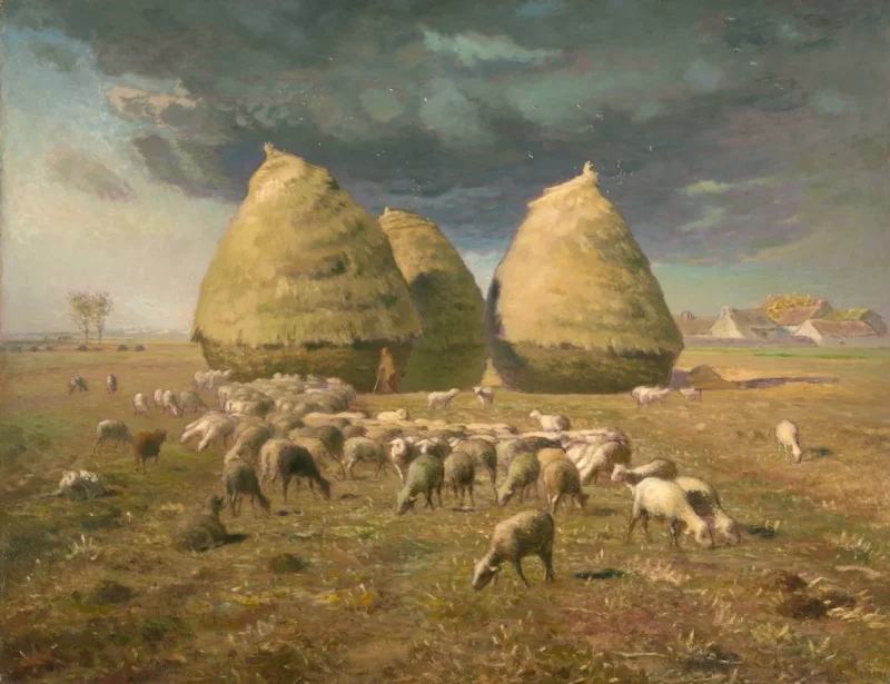 Jean-François Millet – Heuhaufen, Herbst 1874 | Giclée Kunstdruck gerahmt