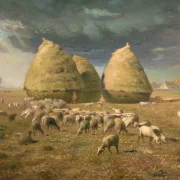Jean-François Millet – Heuhaufen, Herbst 1874 | Giclée Kunstdruck gerahmt