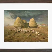 Jean-François Millet – Heuhaufen, Herbst 1874 | Giclée Kunstdruck gerahmt