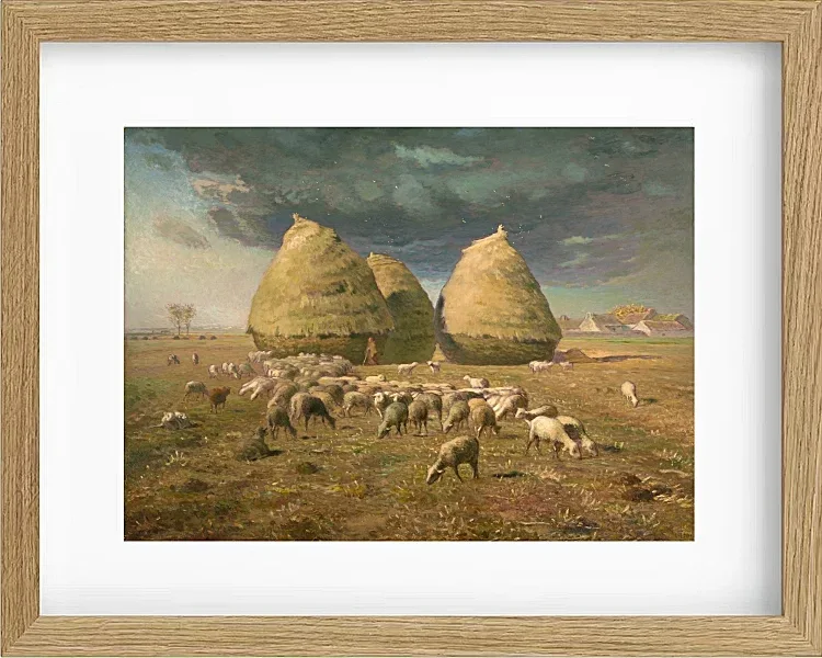 Jean-François Millet – Heuhaufen, Herbst 1874 | Giclée Kunstdruck gerahmt