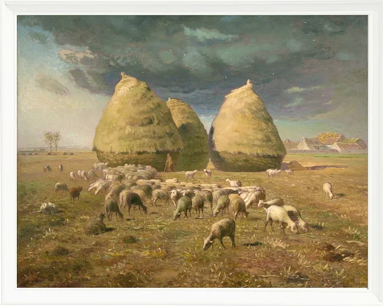 Jean-François Millet – Heuhaufen, Herbst 1874 | Giclée Kunstdruck gerahmt