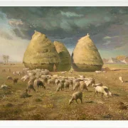 Jean-François Millet – Heuhaufen, Herbst 1874 | Giclée Kunstdruck gerahmt
