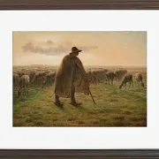 Jean-François Millet – Hirte bewacht seine Herde 1865 | Giclée Kunstdruck gerahmt
