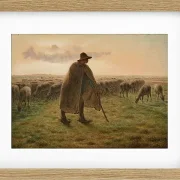 Jean-François Millet – Hirte bewacht seine Herde 1865 | Giclée Kunstdruck gerahmt