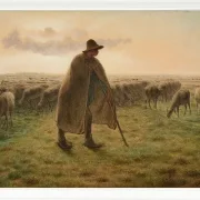 Jean-François Millet – Hirte bewacht seine Herde 1865 | Giclée Kunstdruck gerahmt