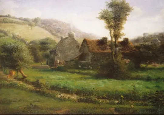 Jean-François Millet | Hytte i et landskab – 1871 | Indrammet kunsttryk | Realisme