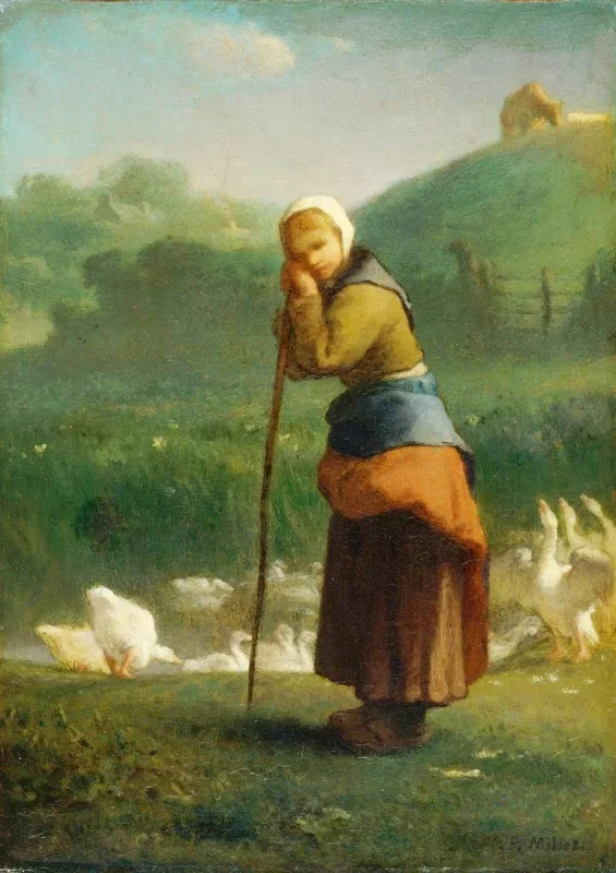 Jean-François Millet | Gåsepigen fra Gruchy – 1854 | Indrammet kunsttryk | Realisme