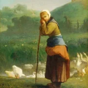 Jean-François Millet | Gåsepigen fra Gruchy – 1854 | Indrammet kunsttryk | Realisme