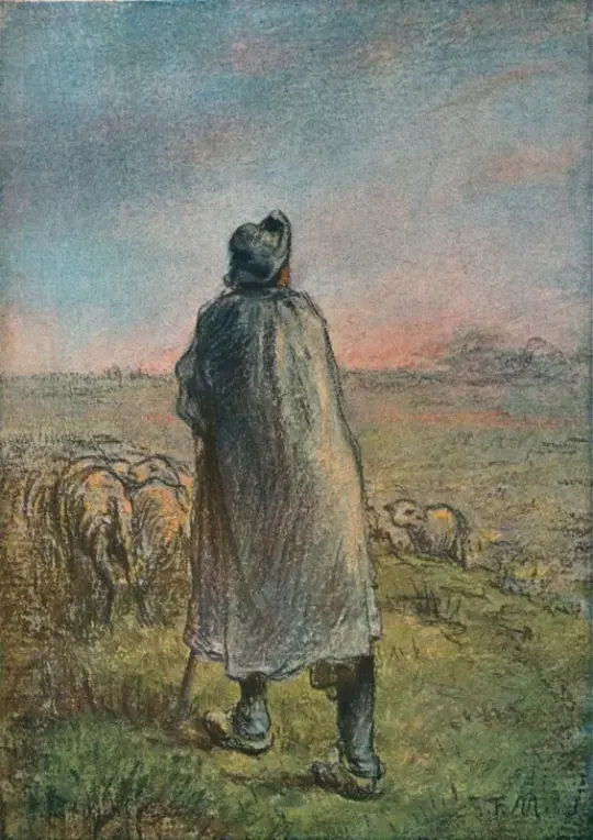 Jean-François Millet | Der Hirte - 1824 | Gerahmter Kunstdruck | Realismus