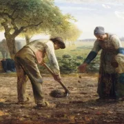 Jean-François Millet | Kartoffeludlægger - 1861 | Indrammet kunsttryk | Realisme