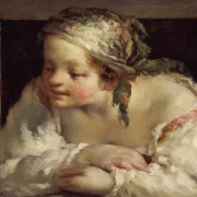 Jean-François Millet – Junge Frau 1844 | Giclée Kunstdruck gerahmt