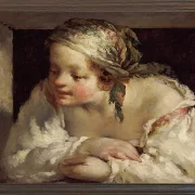 Jean-François Millet – Junge Frau 1844 | Giclée Kunstdruck gerahmt