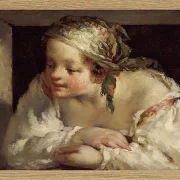 Jean-François Millet – Junge Frau 1844 | Giclée Kunstdruck gerahmt