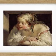 Jean-François Millet – Junge Frau 1844 | Giclée Kunstdruck gerahmt