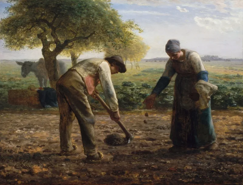 Jean-François Millet – Kartoffel Pflanzer 1861 | Giclée Kunstdruck gerahmt