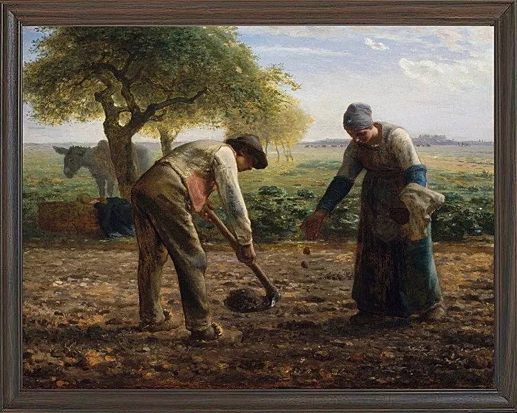 Jean-François Millet – Kartoffel Pflanzer 1861 | Giclée Kunstdruck gerahmt