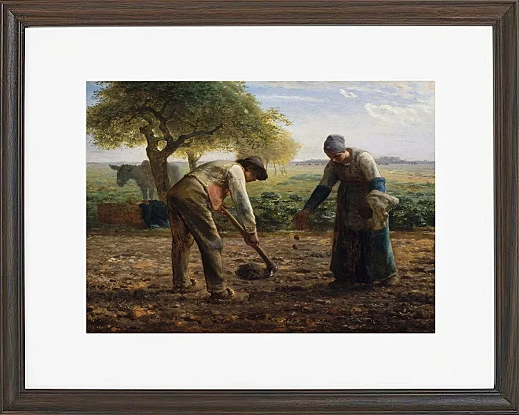 Jean-François Millet – Kartoffel Pflanzer 1861 | Giclée Kunstdruck gerahmt