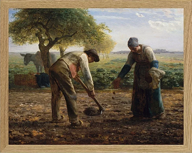 Jean-François Millet – Kartoffel Pflanzer 1861 | Giclée Kunstdruck gerahmt