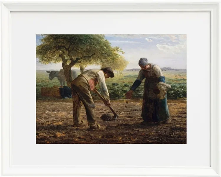 Jean-François Millet – Kartoffel Pflanzer 1861 | Giclée Kunstdruck gerahmt